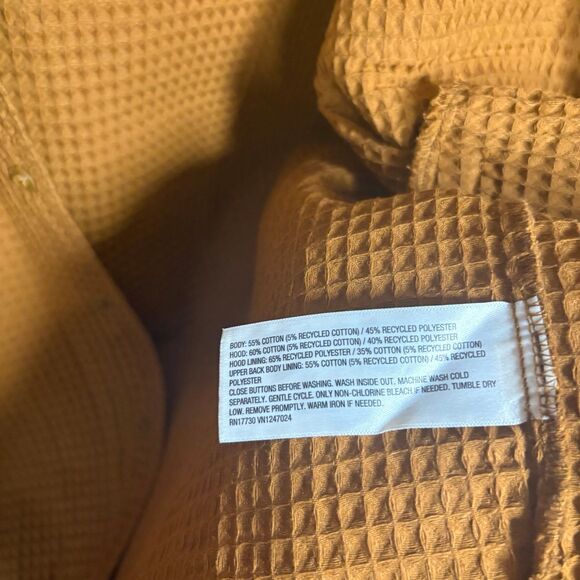 Original Use Brown Waffle Knit Zip Up Jacket Size Large - Picture 6 of 6